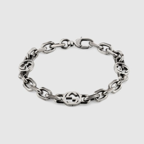 Gucci Interlocking chain bracelet - sterling silver