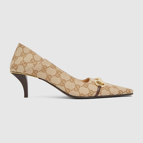 Women's Vittoria pump - sand and brown GG canvas