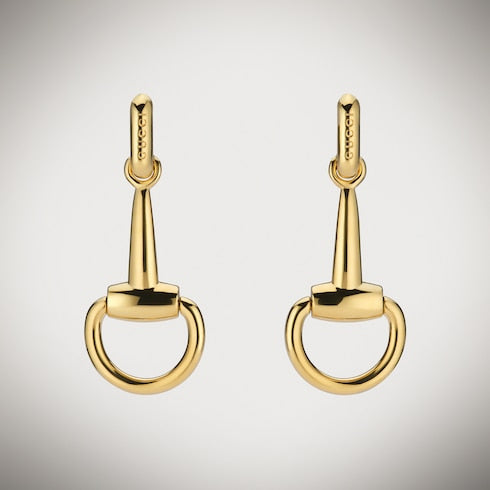 Horsebit earrings - gold-toned brass
