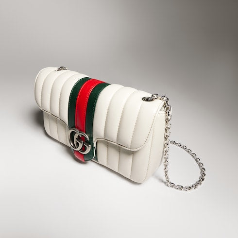 Jetset GG Marmont small shoulder bag - white leather