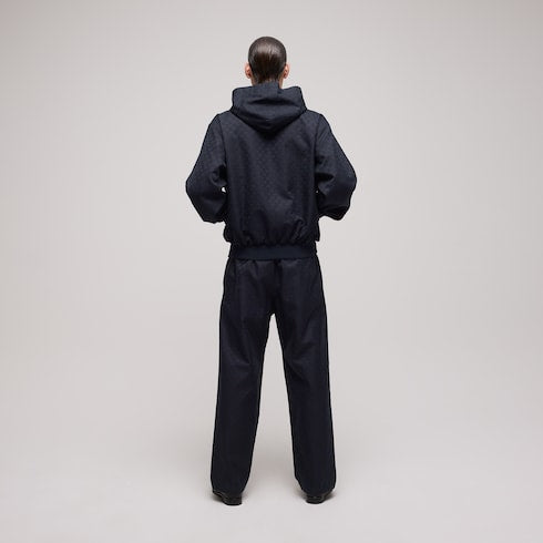 GG cotton canvas pants - dark blue