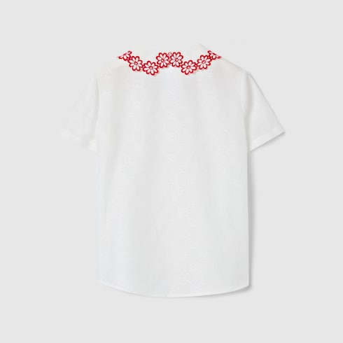 Children's GG cotton jacquard shirt - white