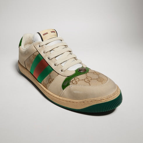 GG Canvas / White Leather Men's Screener Sneaker - GG Canvas / White Leather