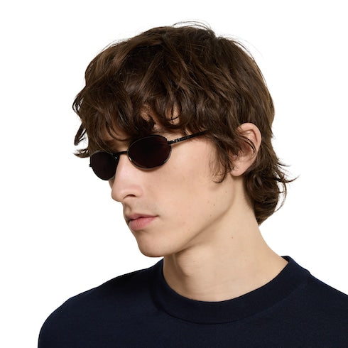 Oval frame sunglasses - dark ruthenium