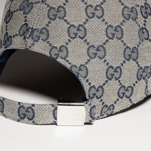 GG cotton canvas baseball hat - beige and blue