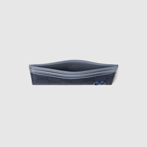 Dusty blue trim GG card case - dark blue GG Supreme