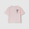 Children's cotton T-shirt with print - pale pink