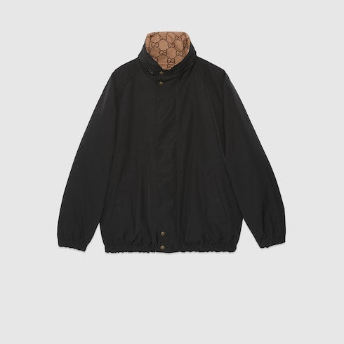Reversible GG canvas jacket - black