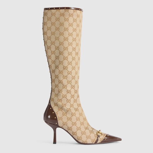Women's Savoy boot - sand and brown GG canvas
