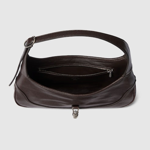 Jackie Slim medium shoulder bag - dark brown leather
