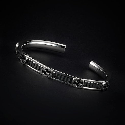 Gucci Interlocking crystal bangle bracelet - 925 sterling silver
