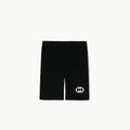 Ribbed shorts with intarsia - black