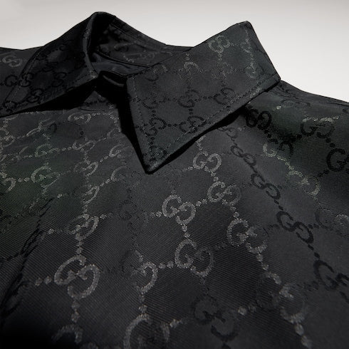 GG light silk faille jacket - black