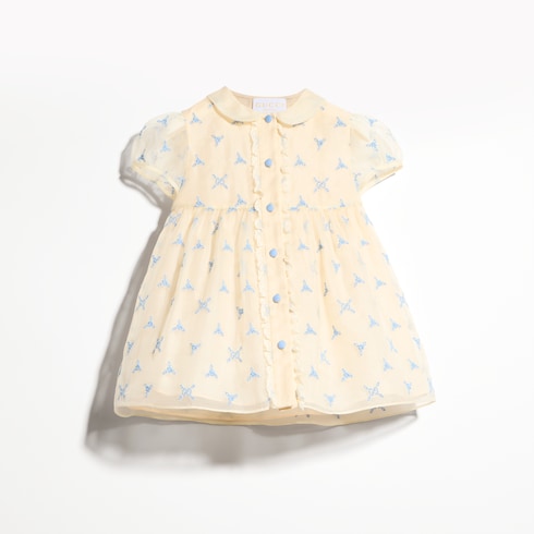 Baby embroidered silk dress - off white