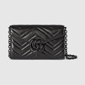 GG Marmont wallet on chain - black leather