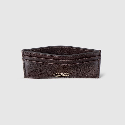 Lira card case - dark brown leather