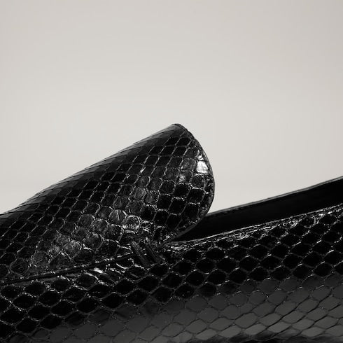 Men's Giacomo python loafer - black