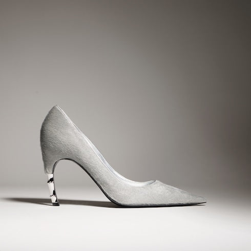 Women's Castello pump - grey calf hair