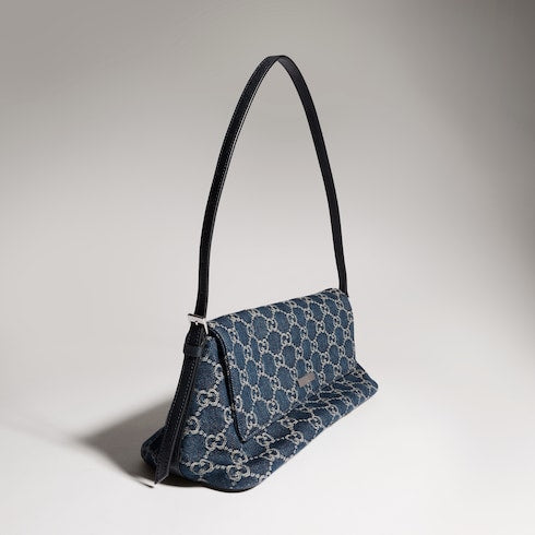 Madison medium shoulder bag - blue GG denim