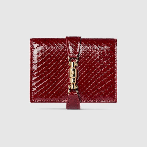 Gucci Jackie python medium wallet - dark red