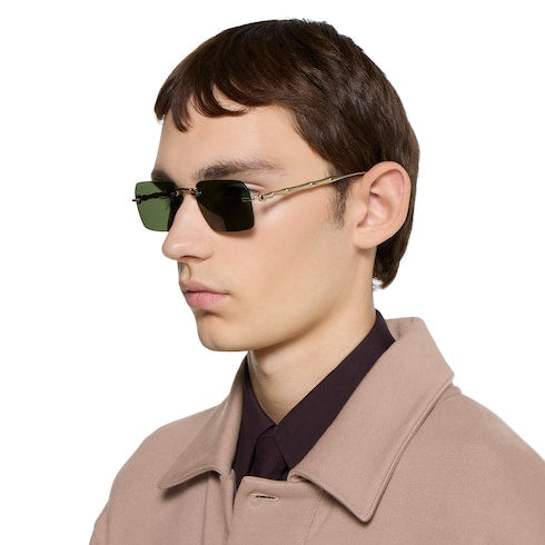 Frameless rectangular sunglasses - gold