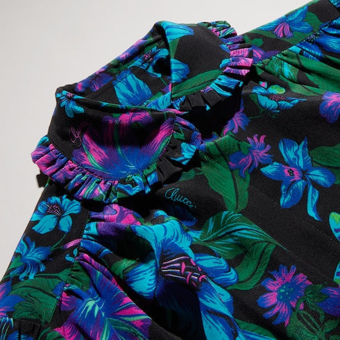 Printed silk crêpe de chine shirt - multicolor
