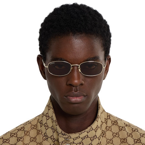 Oval frame sunglasses - light gold
