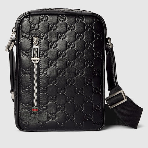 GG Emblem small crossbody bag - black GG leather