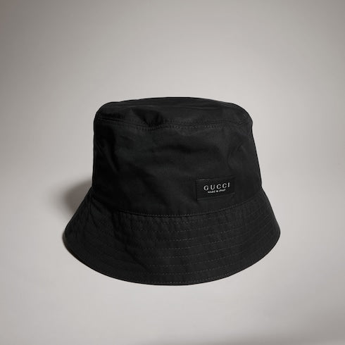 Cotton canvas bucket hat - black