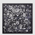 Cotton silk jacquard pocket square - black and white