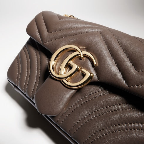 GG Marmont small shoulder bag - dark taupe leather