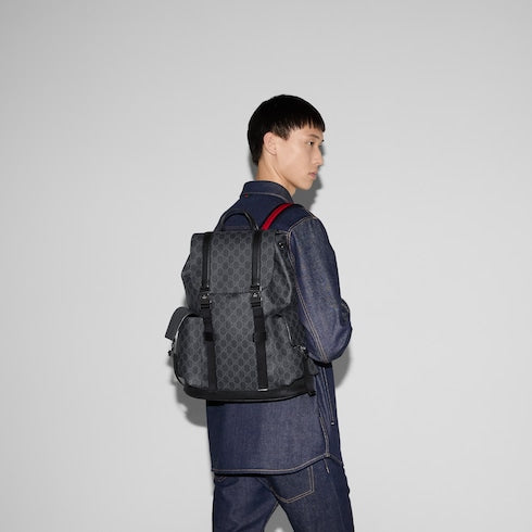 GG Black large backpack - black GG Supreme