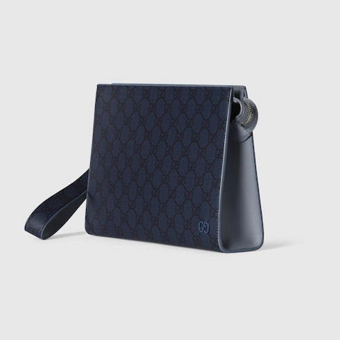 Dusty blue trim medium pouch - dark blue GG Supreme