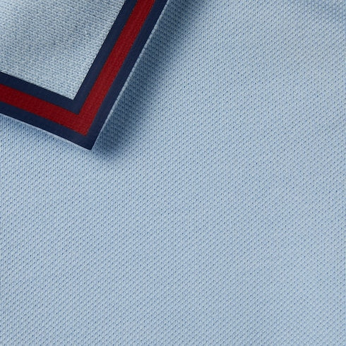 Baby cotton polo shirt with Web - light blue