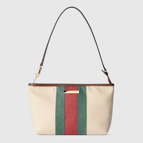 Small pouch with strap and Web - natural canvas