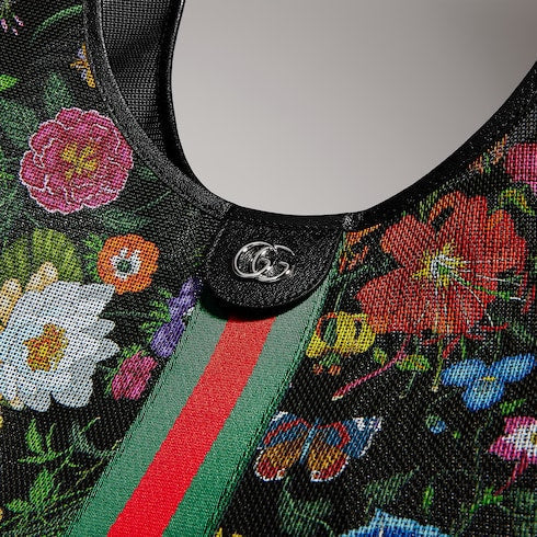 Gucci Giglio Flora large tote bag - black and multicolor Flora net