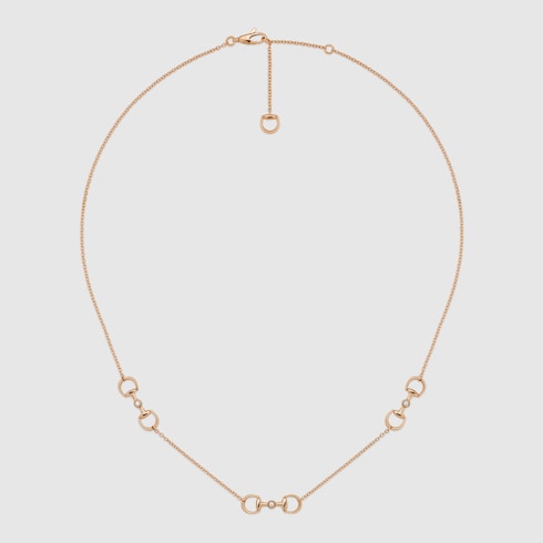 Gucci Horsebit diamond 18k pendant necklace - 18k rose gold