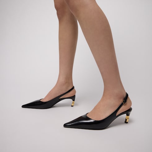 Women's Castello slingback - black leather