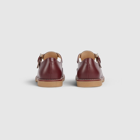 Children's moccasin with Horsebit - bordeaux leather