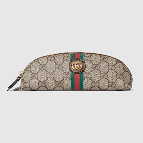 GG pencil case with Double G - beige and ebony GG Supreme
