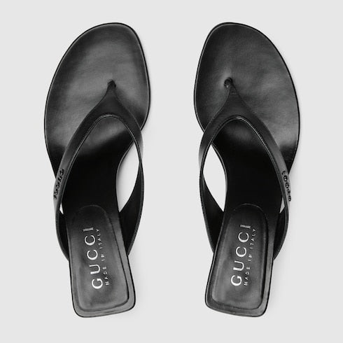 Women's Vittoria thong - black leather