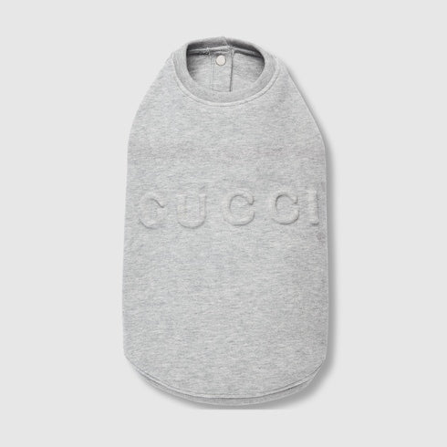 Embossed cotton pet sweatshirt - light grey