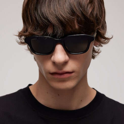 Rectangular-frame sunglasses - black