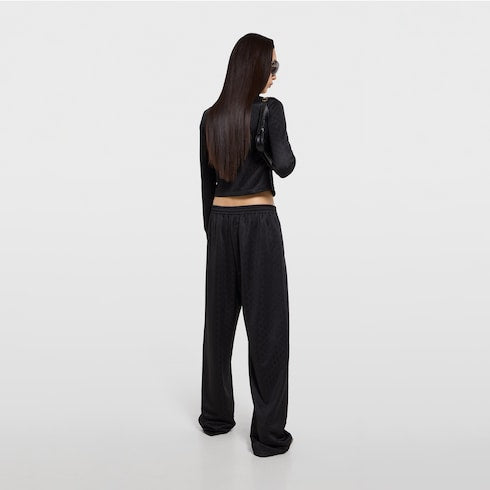 GG jersey jacquard leisure pants - black