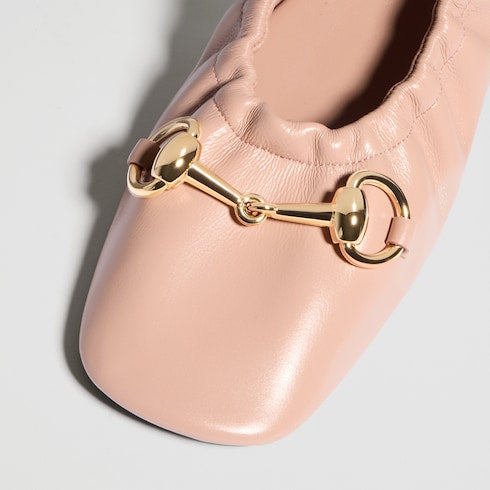 Women's Prima ballet flat - pink beige leather