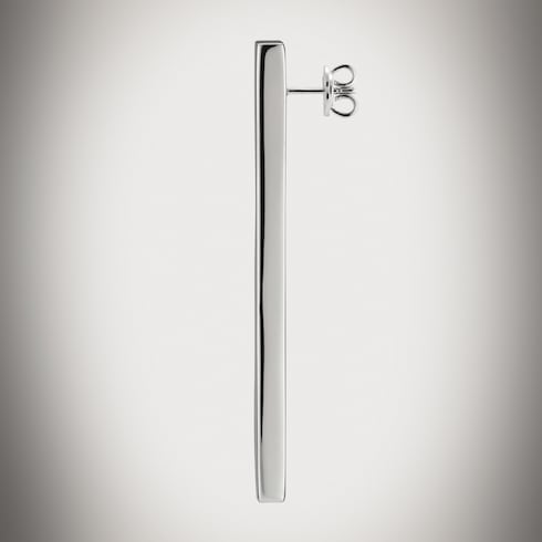 Long bar earrings - palladium-toned brass