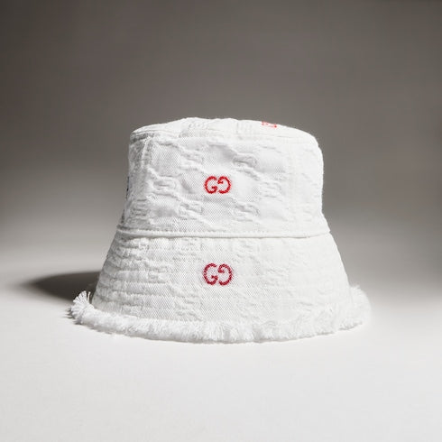 Baby GG cotton bucket hat - white