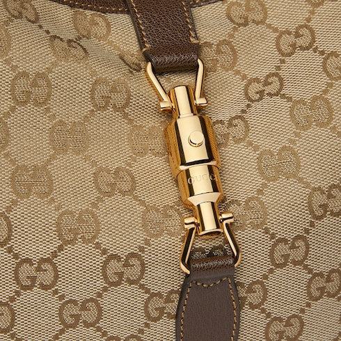 Gucci Jackie 1961 medium shoulder bag - sand and brown GG canvas