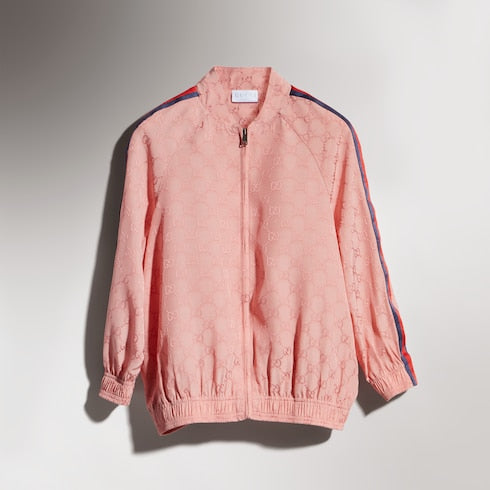 Children's GG viscose zip jacket - light pink