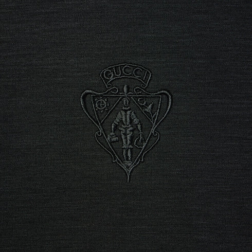 Soft rayon jersey T-shirt with embroidery - black